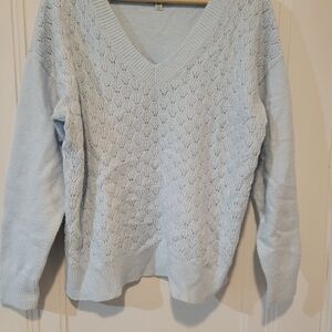 Lucky Brand Soft Blue V-Neck Sweater